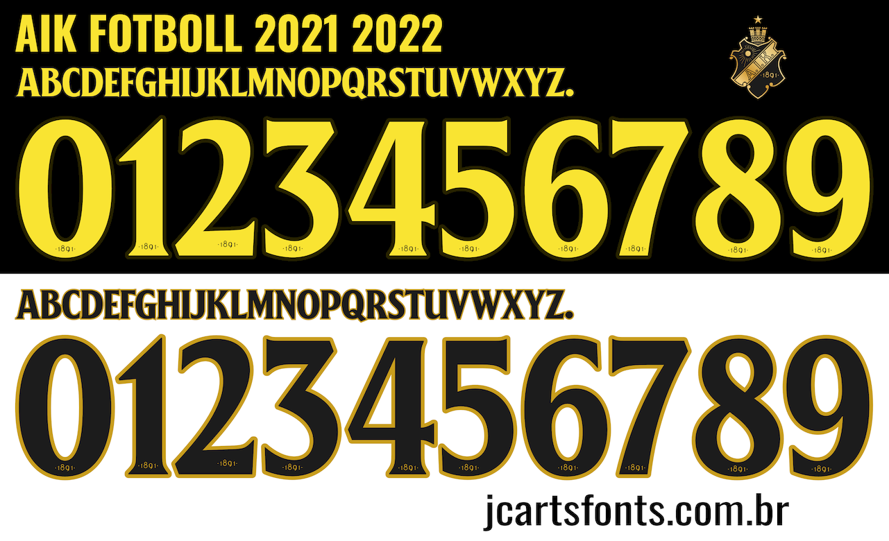 Fonte vetor AIK Fotboll 2021 2022