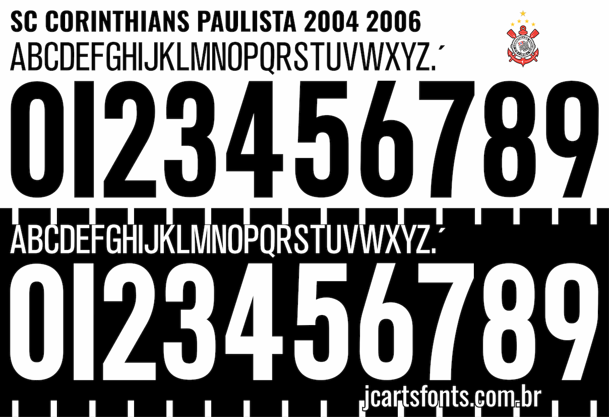 Fonte Vetor Sport Club Corinthians Paulista 2004 2006