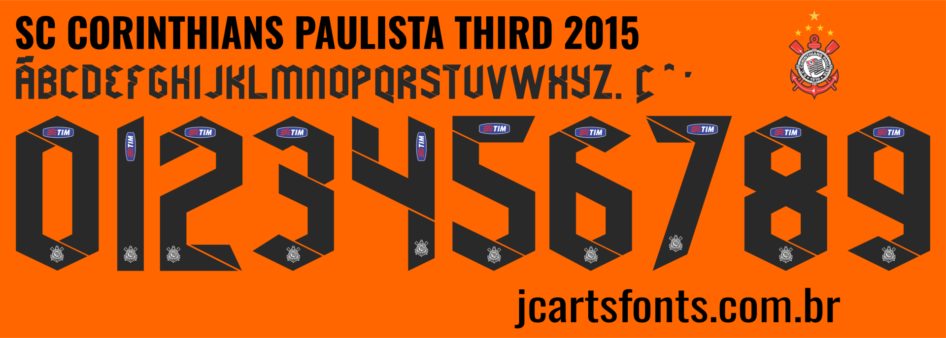Fonte Vetor Sport Club Corinthians Paulista Third 2015