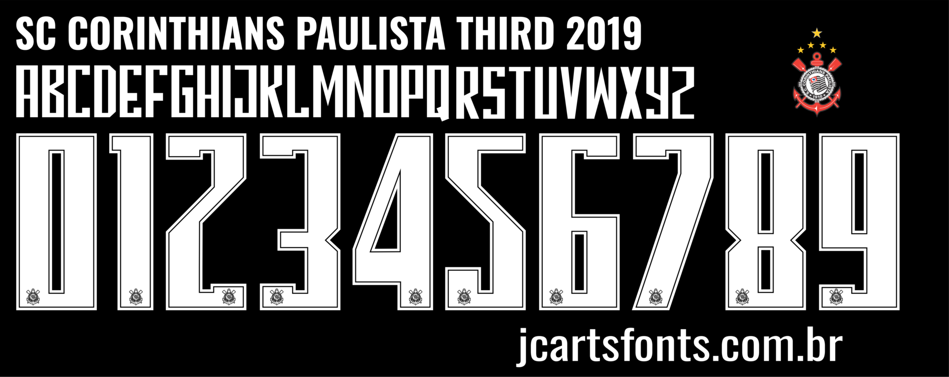 Fonte Vetor Sport Club Corinthians Paulista Third 2019