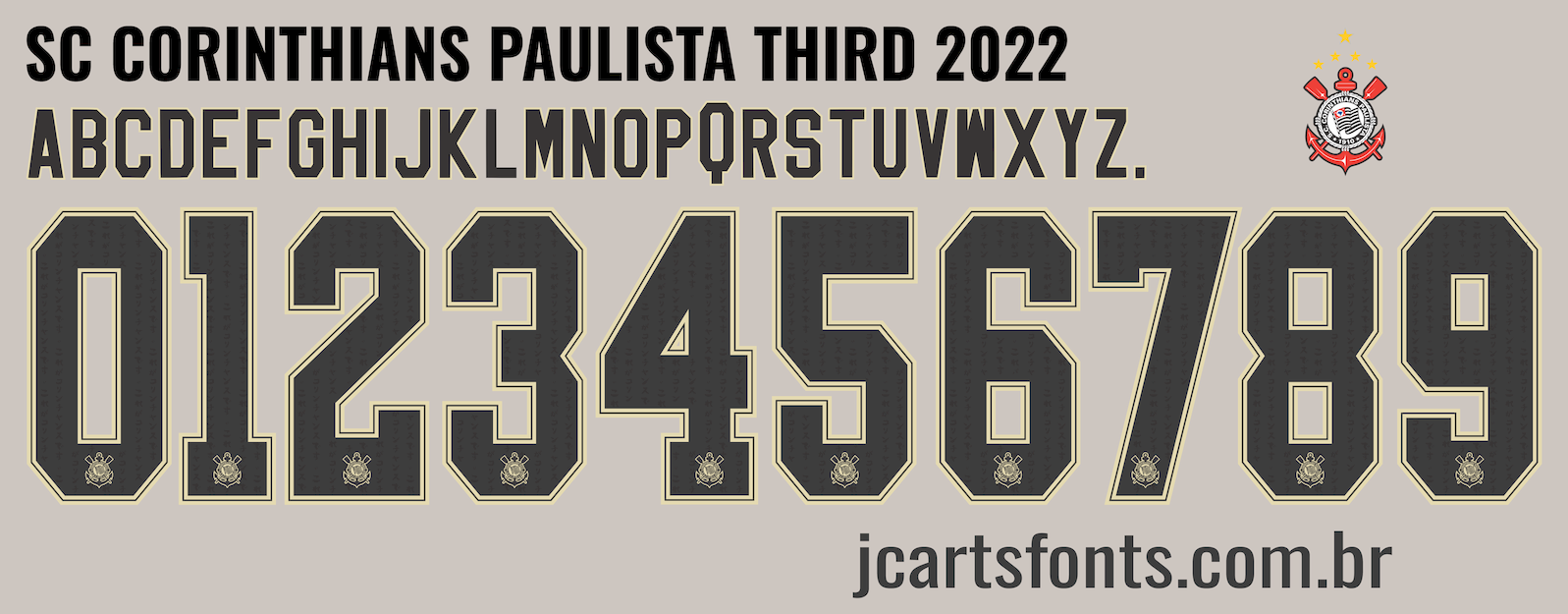 Fonte Vetor Sport Club Corinthians Paulista Third 2022