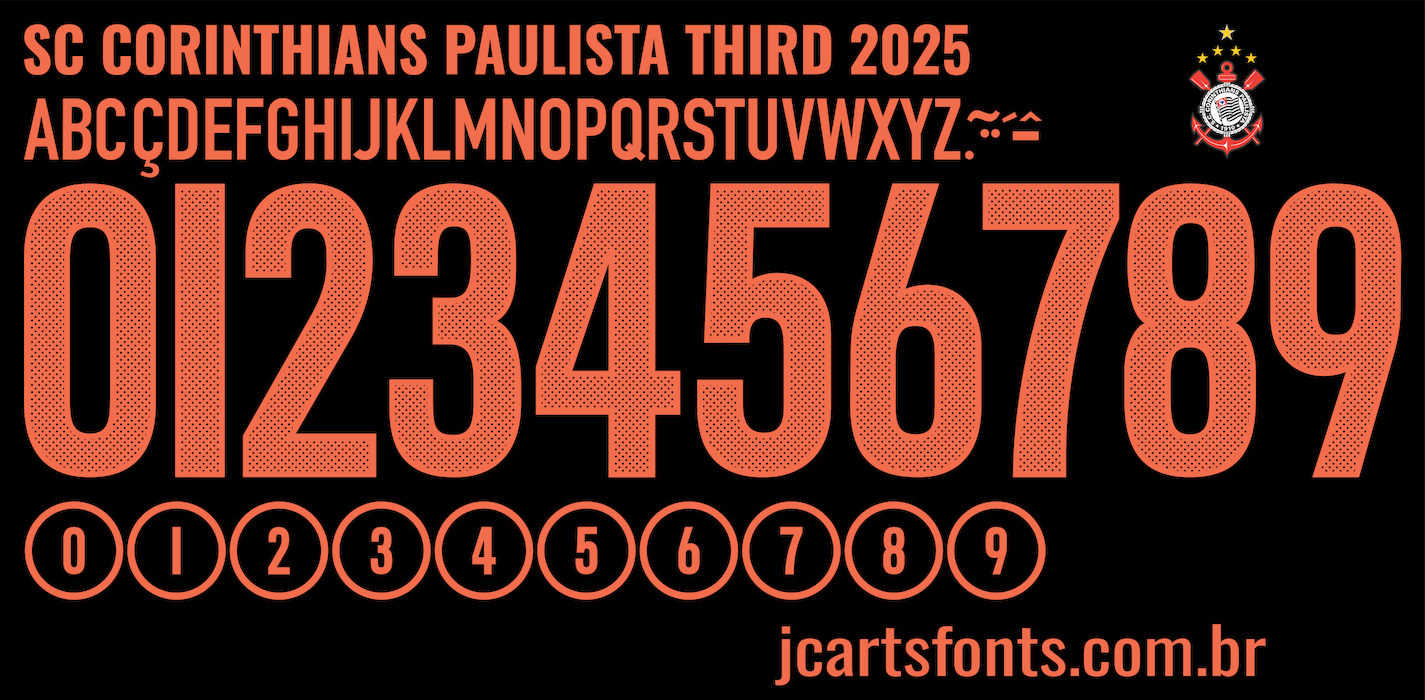 Fonte Vetor Sport Club Corinthians Paulista Third 2025