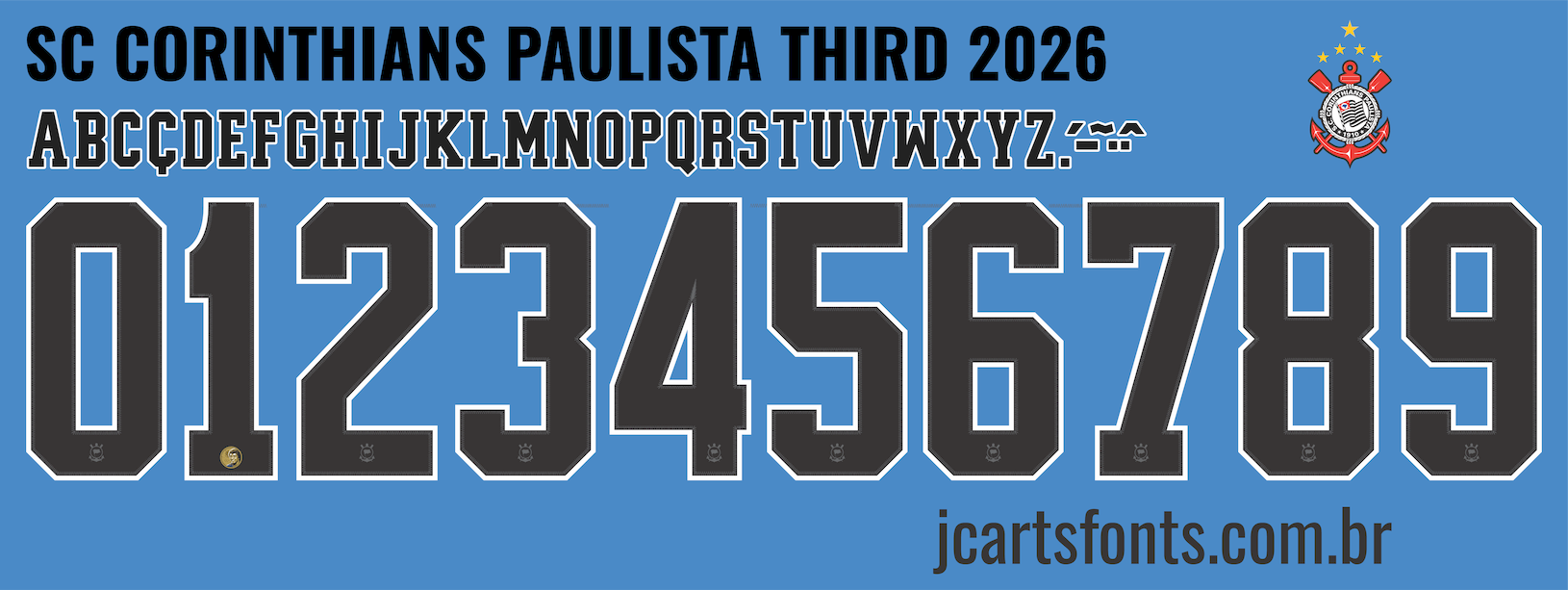 Fonte Vetor Sport Club Corinthians Paulista Third 2026